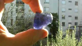 Strong pleochroism of Iolite the gem variety of Cordierite [upl. by Shutz]