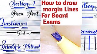 Cutting 605 Marker For Margin Lines  Easy and simple Paper presentation For board Exams [upl. by Orion]