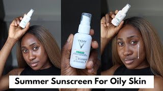 Vichy Capital Soleil UVClear SPF50 Sunscreen Review on Dark Skin  TamunoAbbey [upl. by Eblehs648]