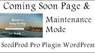 Coming Soon Page amp Maintenance Mode WordPress Plugin SeedProd Pro [upl. by Derfiniw]