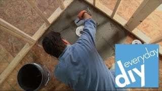 How to Install a Tileable Shower Base  Buildipedia DIY [upl. by Ramled]