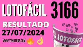 🍀 Resultado Lotofácil 3166 [upl. by Ellennahc]