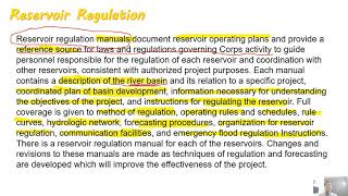 Reservoir  Reservoir Regulation Sedimentation 45 [upl. by Rednaeel]