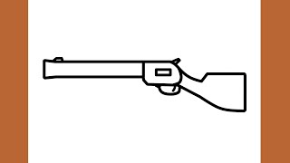 How to draw a RIFLE easy  drawing weapon step by step [upl. by Umeh]