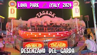 Luna park 🎡 italy 2024  Desenzano del Garda  Italy Walking tour  Night walk  4k 60fps [upl. by Morra]