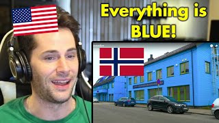 American Reacts to Sortland Norways Blue Town [upl. by Imoyaba]