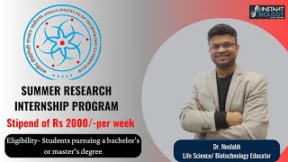 SUMMER RESEARCH INTERNSHIP PROGRAM SRIP 2024 UGPG  STIPEND AVAILABLE internship recruitment [upl. by Robbins]