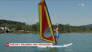 Windsurfen in der Segelschule Weisse Taube in Schwarzindien am Mondsee [upl. by Frydman]