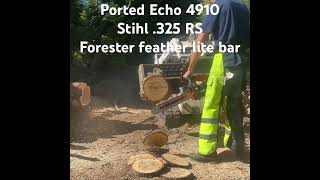 Ported echo cs4910 forester platinum feather lite bar stihl 325 RS chain￼ maple echo forester [upl. by Custer]