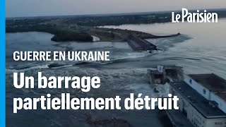 Explosion sur un barrage hydroélectrique en Ukraine  des villages inondés des habitants évacués [upl. by Aitnuahs]