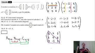 UEM Vestibular de inverno 2024  Questão 34  Matrizes [upl. by Skilken]