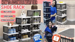 HOW TO ASSEMBLE MULTI TIER SHOE RACK  THE BEST SHIE RACK  HERLYN BATIN [upl. by Laemsi]