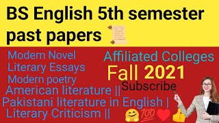 BS English 5th semester past papers 📜  Gcuf  affiliated Colleges [upl. by Atsira]