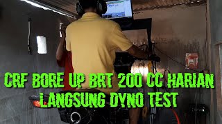 CRF 200CC BORE UP BRT DI DYNO TEST CIKARANG FRG HASILNYA MEMUASKAN BY FRT flo racing team [upl. by Kaspar]