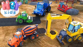 Construction Vehicles Song for Kids 🚛 Excavator Bulldozer amp Other Trucks for children  HeyKids [upl. by Jasmin96]