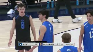 7 BYU vs 8 Pepperdine  Game 2  NCAA Men Volleyball 03232024 [upl. by Eelrefinnej]