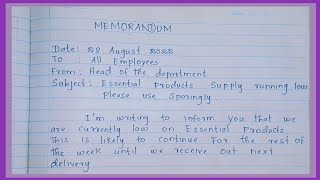 Business Memorandum  How to write a Business Memo  Memo report writing [upl. by Zahara]