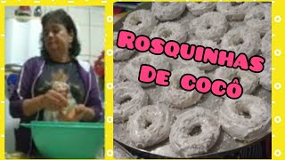 RECEITA DE ROSQUINHAS DE COCÔ COM GLACÊ  QUITUTES AMOR DE VÓ [upl. by Shem196]