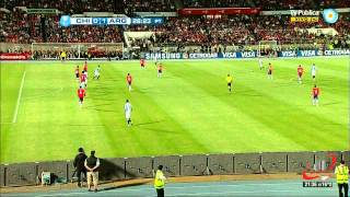 GOLAZO DE MESSI  CHILE 1 ARGENTINA 2  ELIMINATORIAS FECHA 11 16 10 2012 [upl. by Ornas]