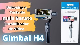 UNBOXING E TESTE GIMBAL ESTABILIZADOR 3 EIXOS H4 [upl. by Llohcin]