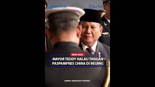 PASPAMPRES CHINA TERKEJUT Tangannya Diusir Mayor Teddy Saat Prabowo Masuki Mobil di Bandara Beijing [upl. by Telfore464]