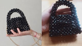 DIY CRYSTAL BAG TUTORIALHOW TO MAKE MINI BALENCIAGA HOURGLASS BEADED BAGBeginners Friendly beads [upl. by Barbuto974]