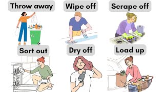 20 Phrasal Verbs Of Cleaning and Chores  Cleaning Related Phrasal Verbs  Cleaning Phrasal Verbs [upl. by Nitaf]