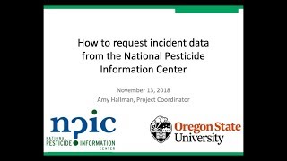 How to Request Pesticide Incident Data from NPIC [upl. by Ynnhoj]