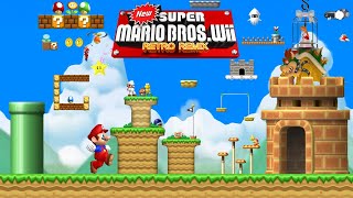 New Super Mario Bros Wii Retro Remix  Full Gameplay [upl. by Yseulte]