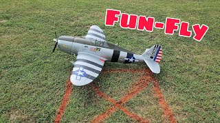 Flying the FMS P47 at the Coshocton Cloud Climbers FunFly [upl. by Ellainad]