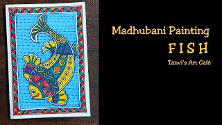 Madhubani Painting tutorial for beginners Madhubani Fish Design [upl. by Jos]