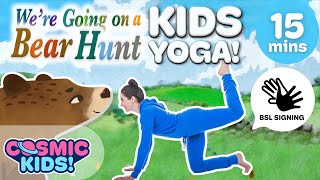 Were Going on a Bear Hunt Deaf Friendly with BSL  A Cosmic Kids Yoga Adventure [upl. by Ynwat]