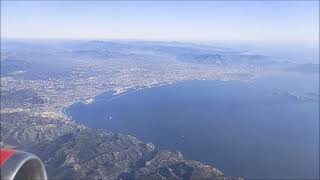 Scenic approach into Marseille Provence Airport MRS LFML onboard Voloteas A319 [upl. by Revorg479]