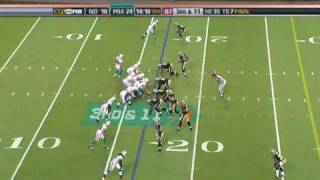 New Orleans Saints Darren Sharper makes a great bobbling Interception against The Miami Dolphins [upl. by Drugge]