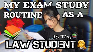 MY EXAM STUDY ROUTINE AS A LAW STUDENT👩‍⚖️📚 10 TIPS🫢  thejathangu😉 [upl. by Gittel]