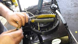 Changing a pull cord on a Briggs engine [upl. by Eemla930]