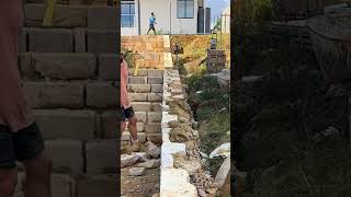 Completing a sandstone retaining wall canberra gardendesign [upl. by Meggi]