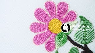 Hand Embroidery Flowers Stitch by Diy Stitching  10 [upl. by Carl126]