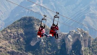 La Tirolesa mal larga del mundo Barrancas del Cobre Parque Aventuras [upl. by Anaek]