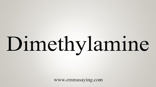 How To Say Dimethylamine [upl. by Assital886]