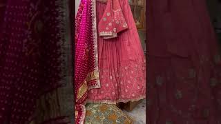 Bandhani lehanga dress design collection nakshatra boutique viralvideo fashion boutiquestyle [upl. by Enimassej]