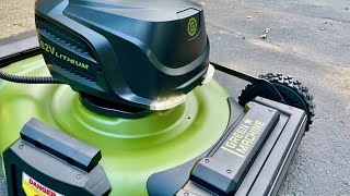 New Green Machine Battery Electric Lawn Mower  Full Review [upl. by Epolenep567]