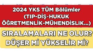 2024 YKS BÖLÜM SIRALAMALARI NE OLUR Düşer mi Yükselir mi [upl. by Dennet122]