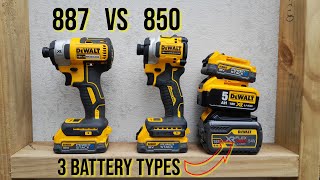 DeWalt DCF887 Impact Driver VS DeWalt DCF850 Impact Driver  2 SCREW REVIEW [upl. by Arem]