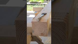 Cutting a timber frame barn post timber frame tenon layout real time explanation [upl. by Kcitrap]