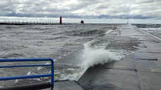 Lake MI amp Grand River rough conditions [upl. by Adnorahs]