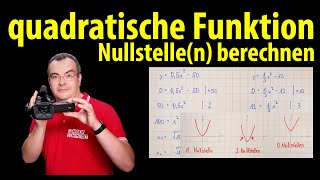 quadratische Funktion  Nullstellen berechnen  einfach erklärt von Lehrerschmidt [upl. by Nirehs]