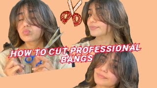 How to Cut professional Bangs✂️ hairstyle haircut haircare hairtutorial explorepage [upl. by Kushner]