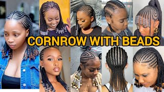 Look more younger with these cornrow braids hairstyles  cornrow with beads  Braids Hairstyles [upl. by Bain565]