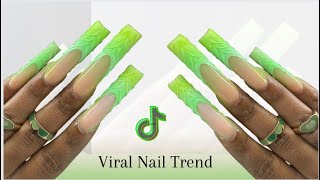 Recreating Tik Tok Viral 200 Nails At Home Cheap  Trending Nails  AirBrush Tutorial [upl. by Orlosky]